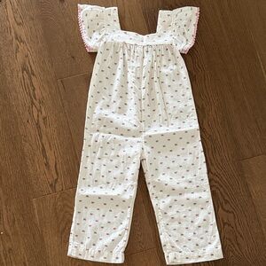 Old Navy Off White with Pink flower detail Kids Romper